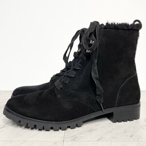 New! Kate Spade Raegan Black Suede Lace Up Boot 7B